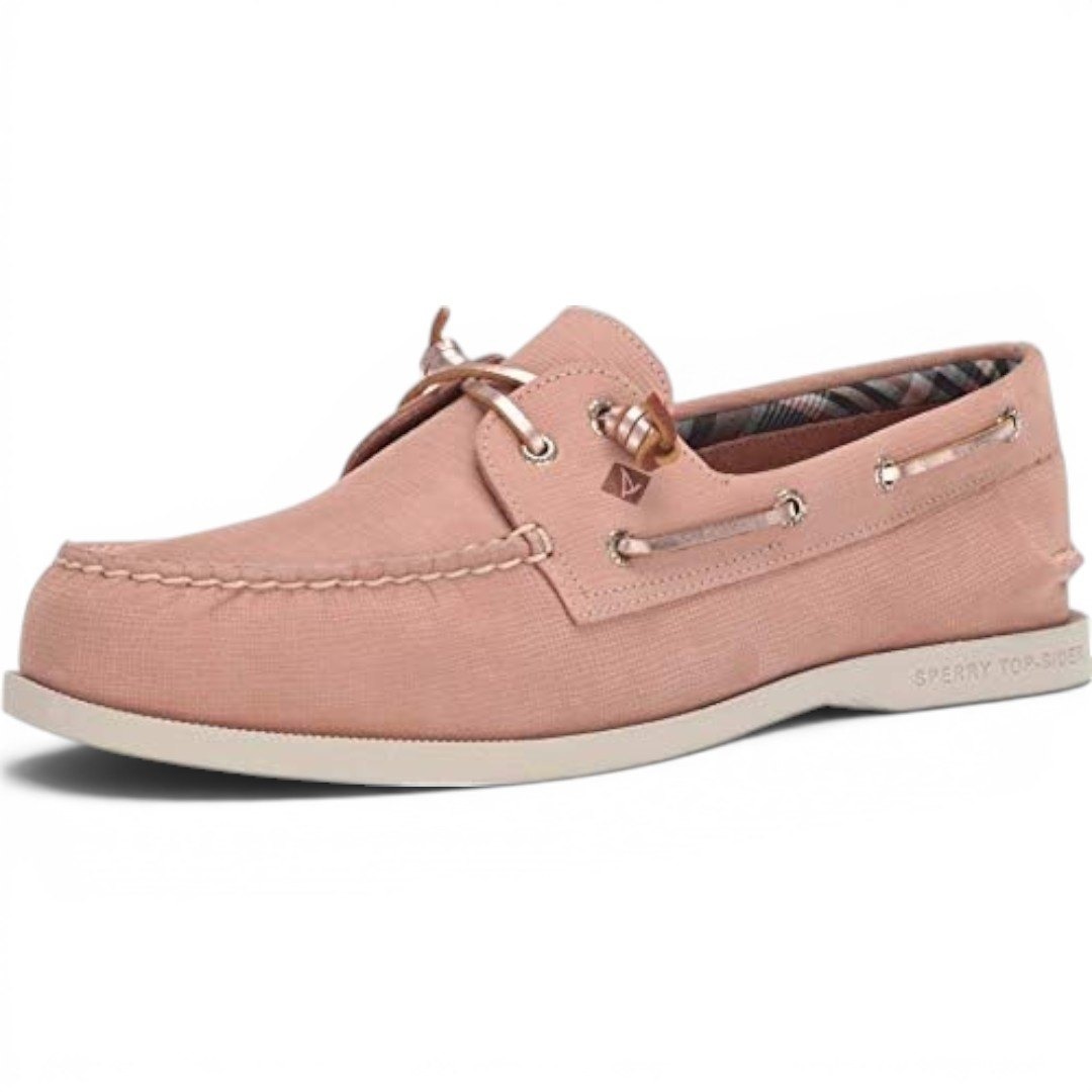 Sperry Authentic Original Plushwave Metallic Leather 2-Eye Boat Shoes Size 8.5